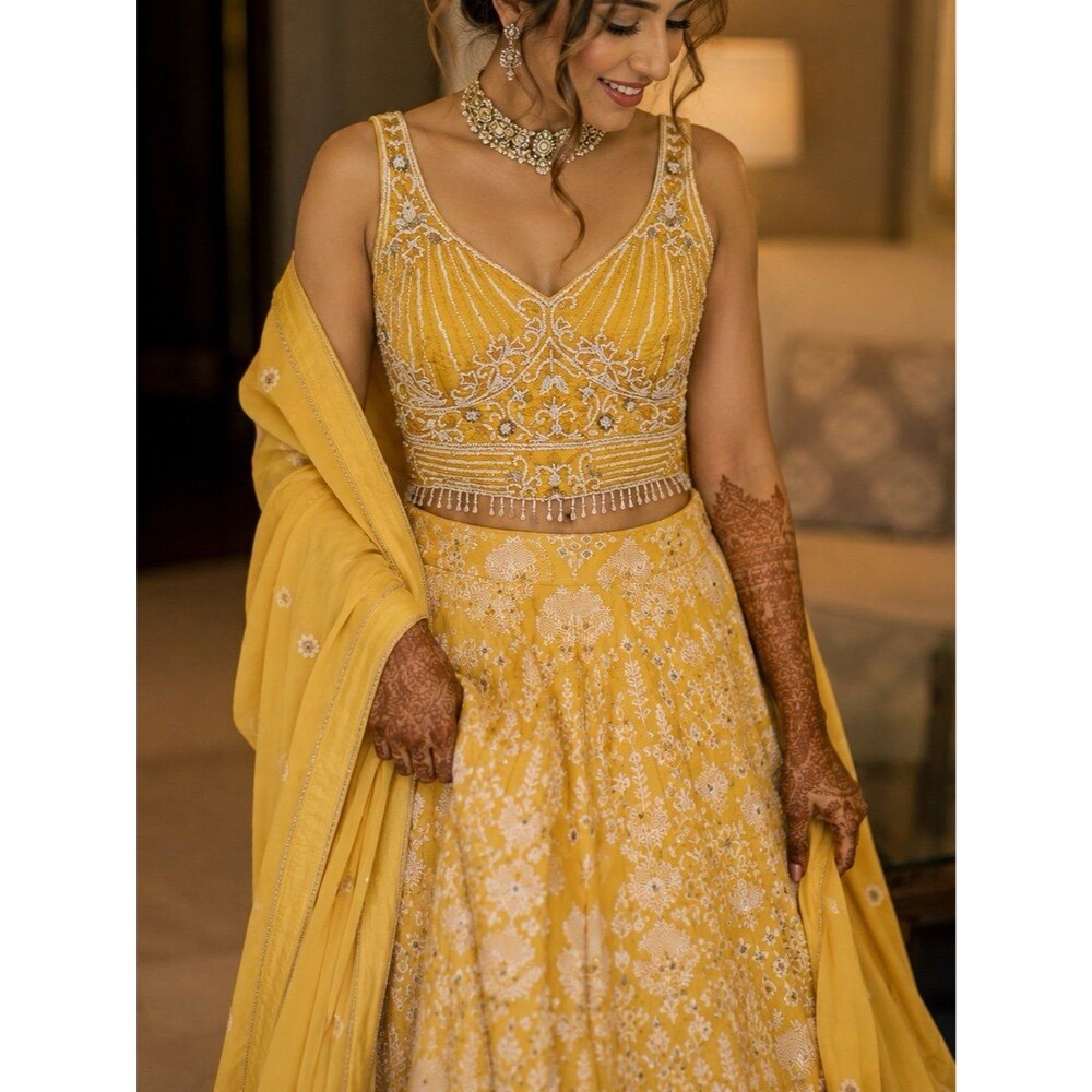 Yellow sharara outfit
